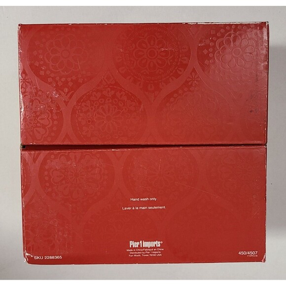 Pier 1 Set of 4 Mini Glass Saucers Assorted Design in Original Box Discontinued - Picture 6 of 7